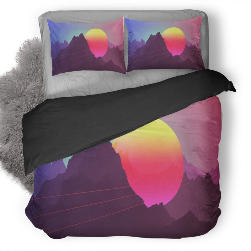 Retrowave 3 Dimensional Artwork Neon Oceanchrome Eb Duvet Cover and Pillowcase Set Bedding Set Retrowave 3 Dimensional Artwork Neon Oceanchrome Eb Duvet Cover and Pillowcase Set Bedding Set