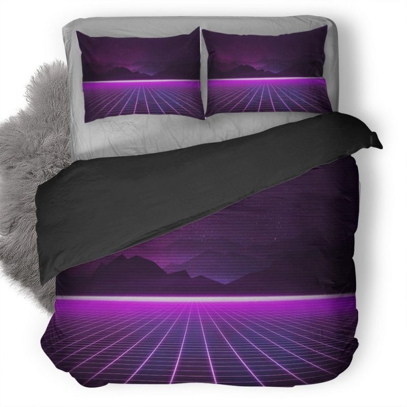 Retrowave Grid Mountain Pb Duvet Cover and Pillowcase Set Bedding Set Retrowave Grid Mountain Pb Duvet Cover and Pillowcase Set Bedding Set