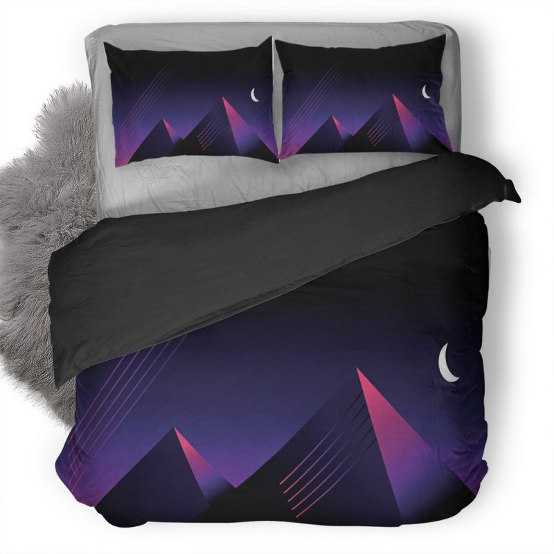 Retrowave Outrun Mountains Night 3L Duvet Cover and Pillowcase Set Bedding Set Retrowave Outrun Mountains Night 3L Duvet Cover and Pillowcase Set Bedding Set