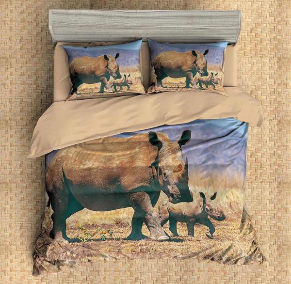 Rhinoceros Duvet Cover and Pillowcase Set Bedding Set Rhinoceros Duvet Cover and Pillowcase Set Bedding Set