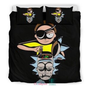 Rick And Morty Black Bedding Set