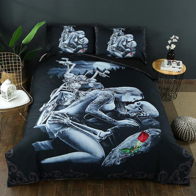Ride Die Halley Motorcycle Duvet Cover and Pillowcase Set Bedding Set Ride Die Halley Motorcycle Duvet Cover and Pillowcase Set Bedding Set