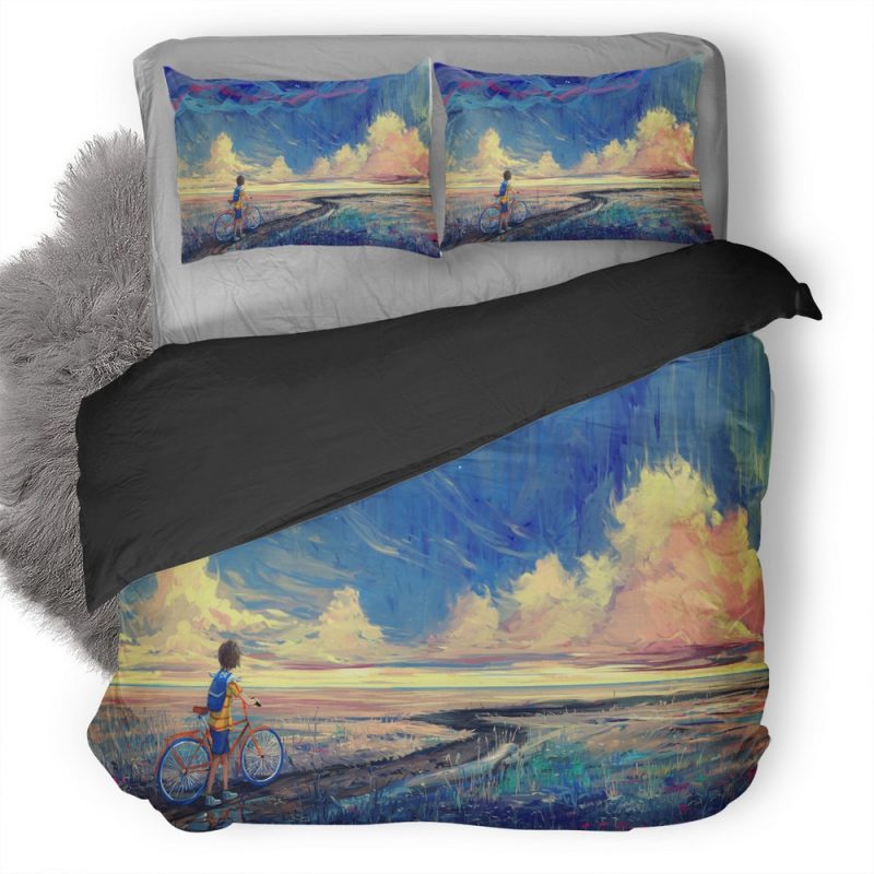 Riding Bike To Dreamland I8 Duvet Cover and Pillowcase Set Bedding Set Riding Bike To Dreamland I8 Duvet Cover and Pillowcase Set Bedding Set