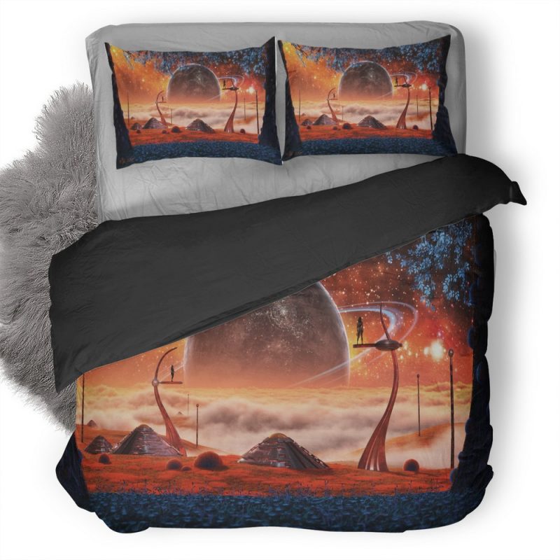 Rise Of Oren Blue Clouds Forest Moon Nebula Mk Duvet Cover and Pillowcase Set Bedding Set Rise Of Oren Blue Clouds Forest Moon Nebula Mk Duvet Cover and Pillowcase Set Bedding Set