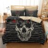 Rose Sugar Skull s Duvet Cover and Pillowcase Set Bedding Set 356