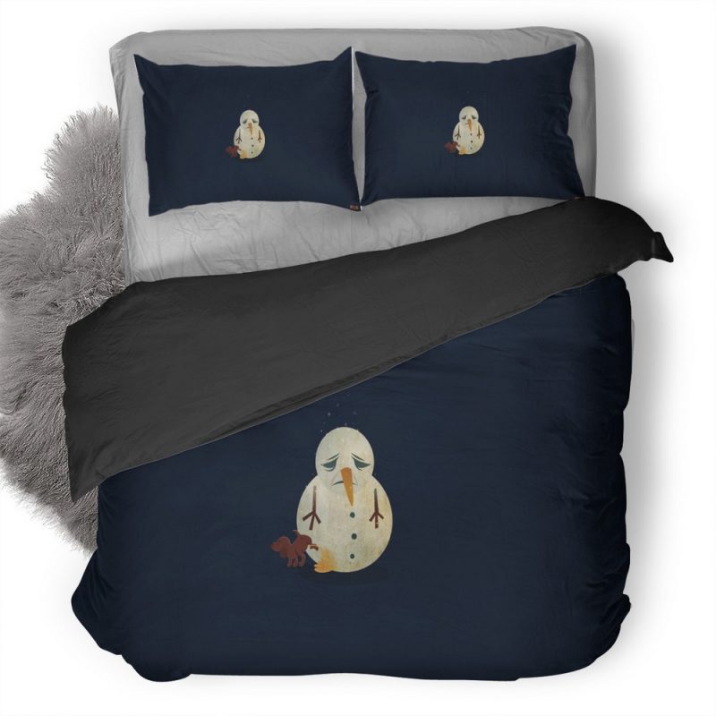 Sad Snow Man Pic Duvet Cover and Pillowcase Set Bedding Set Sad Snow Man Pic Duvet Cover and Pillowcase Set Bedding Set