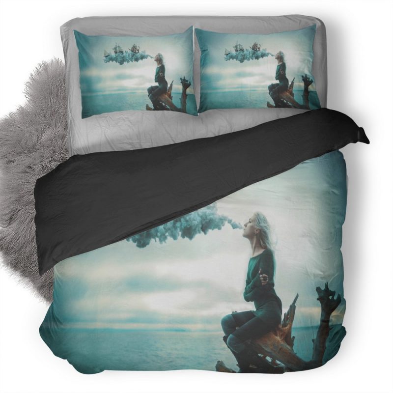 Sailing Ships Sea Smoke Duvet Cover and Pillowcase Set Bedding Set Sailing Ships Sea Smoke Duvet Cover and Pillowcase Set Bedding Set