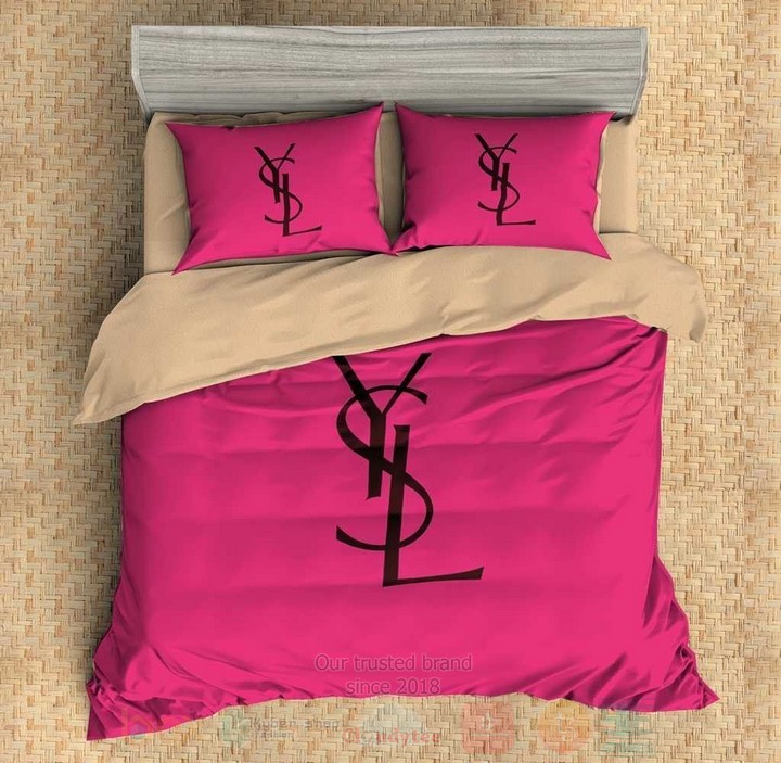 Saint Laurent Pink Inspired Bedding Set Saint Laurent Pink Inspired Bedding Set