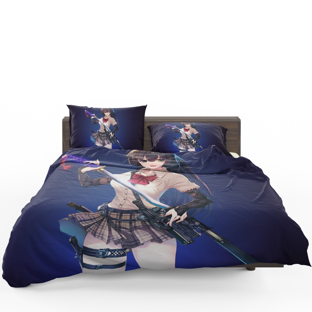 Samurai Sword Katana Anime Girl Bedding Set Samurai Sword Katana Anime Girl Bedding Set