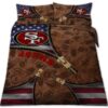 San Francisco 49Ers Nfl American Flag Leather Pattern Bedding Set
