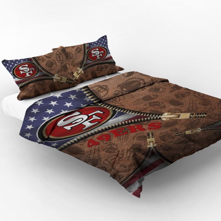 San-Francisco-49Ers-Nfl-American-Flag-Leather-Pattern-Bedding-Set-2