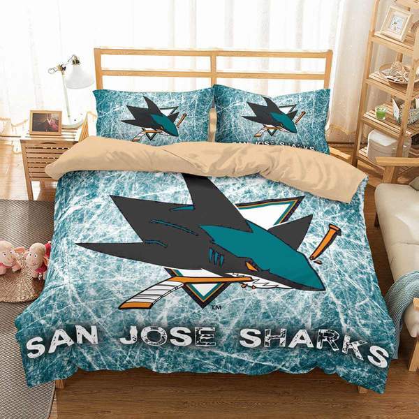 San Jose Sharks Duvet Cover and Pillowcase Set Bedding Set 496 San Jose Sharks Duvet Cover and Pillowcase Set Bedding Set 496