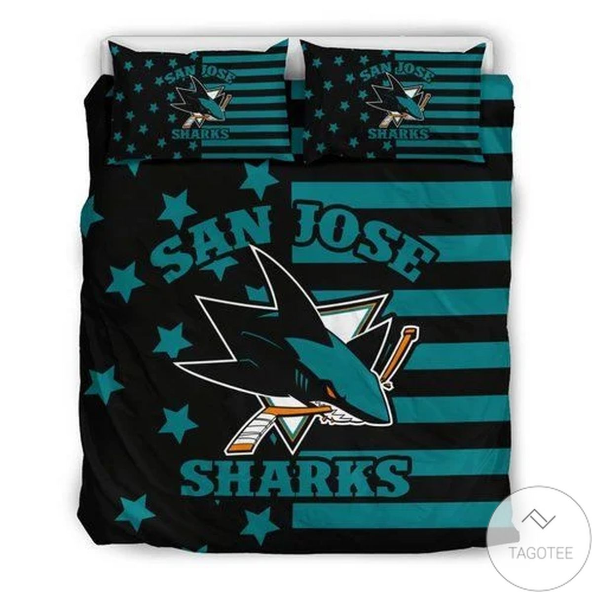 San Jose Sharks Flag Bedding Set San Jose Sharks Flag Bedding Set