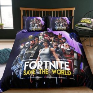 Save The World Fortnite Gamer Duvet Cover and Pillowcase Set Bedding Set