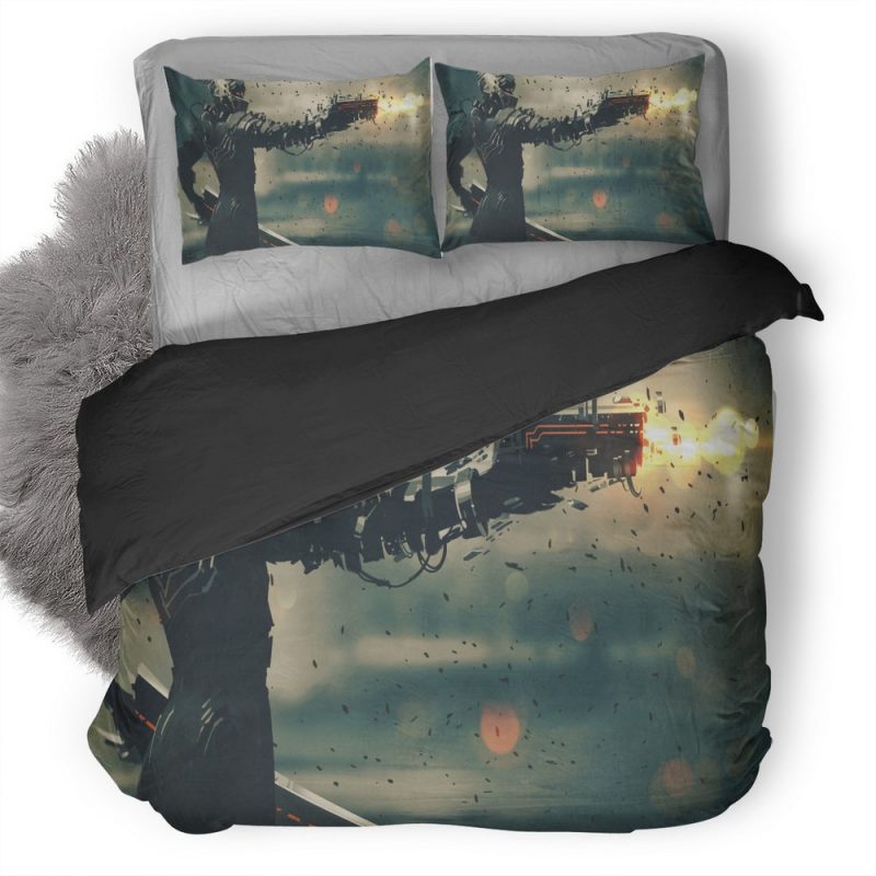 Sci Fi Character In Futuristic Suit Weapon Hs Duvet Cover and Pillowcase Set Bedding Set Sci Fi Character In Futuristic Suit Weapon Hs Duvet Cover and Pillowcase Set Bedding Set