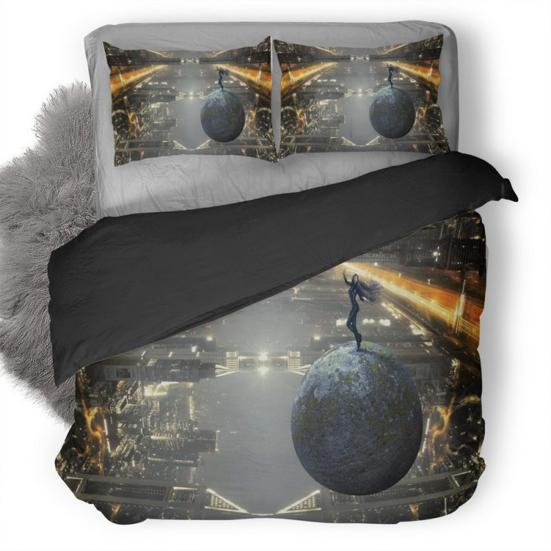 Science Ficition City Buildings Up Down 5Q Duvet Cover and Pillowcase Set Bedding Set Science Ficition City Buildings Up Down 5Q Duvet Cover and Pillowcase Set Bedding Set