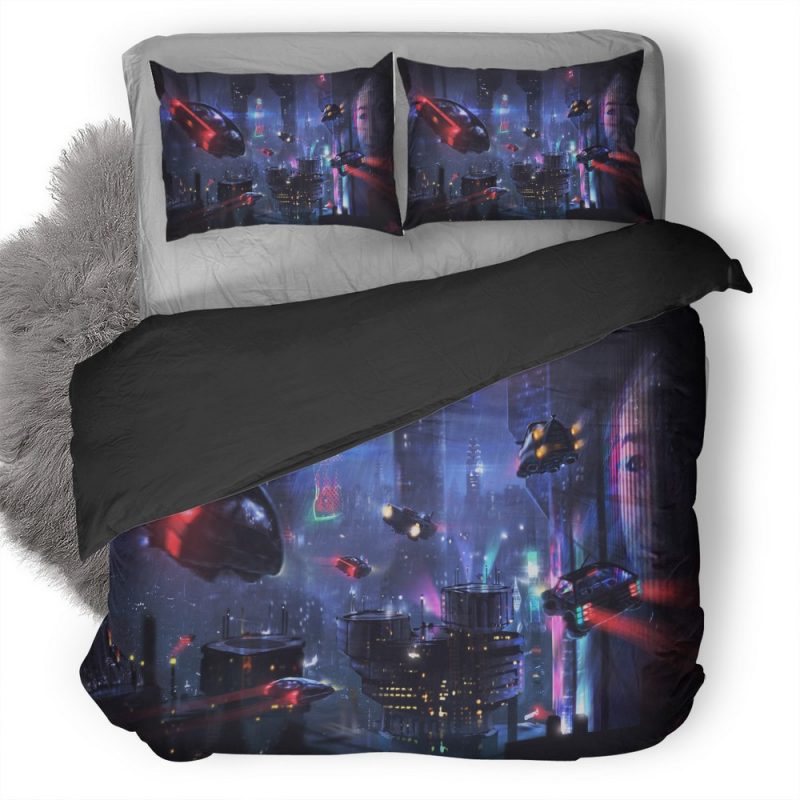Science Fiction City Wide Duvet Cover and Pillowcase Set Bedding Set Science Fiction City Wide Duvet Cover and Pillowcase Set Bedding Set