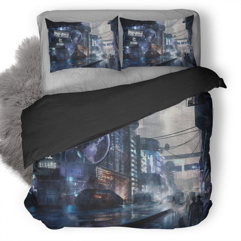 Scifi City Futuristic C9 Duvet Cover and Pillowcase Set Bedding Set Scifi City Futuristic C9 Duvet Cover and Pillowcase Set Bedding Set