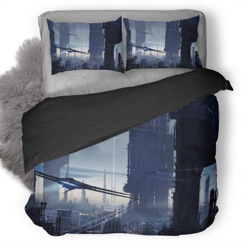 Scifi City R6 Duvet Cover and Pillowcase Set Bedding Set Scifi City R6 Duvet Cover and Pillowcase Set Bedding Set