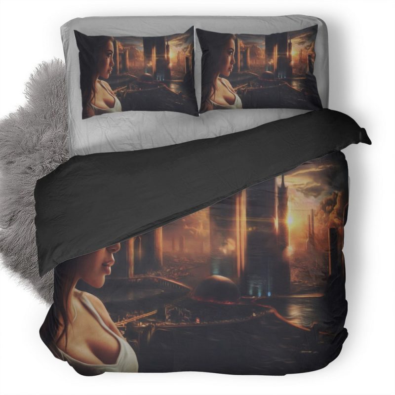 Scifi Girl City 0E Duvet Cover and Pillowcase Set Bedding Set Scifi Girl City 0E Duvet Cover and Pillowcase Set Bedding Set