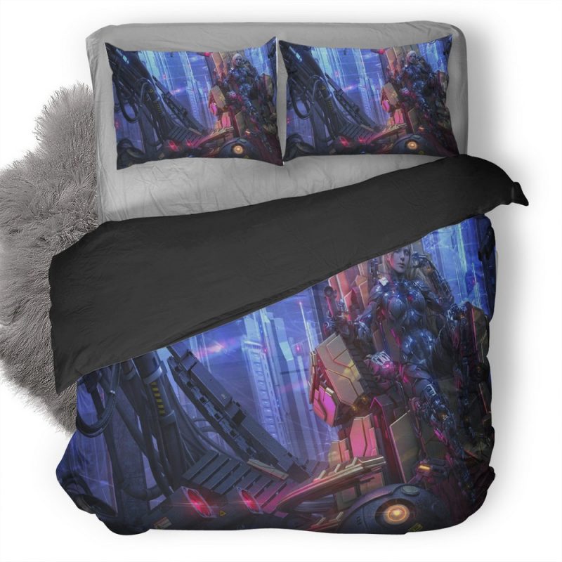 Scifi Robot Fantasy Girl Cyberpunk 07 Duvet Cover and Pillowcase Set Bedding Set Scifi Robot Fantasy Girl Cyberpunk 07 Duvet Cover and Pillowcase Set Bedding Set