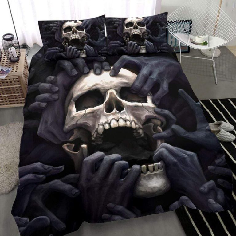 Screaming-Skull-Quilt-Bedding-Set-1