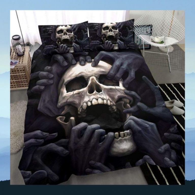 Screaming-Skull-Quilt-Bedding-Set-2