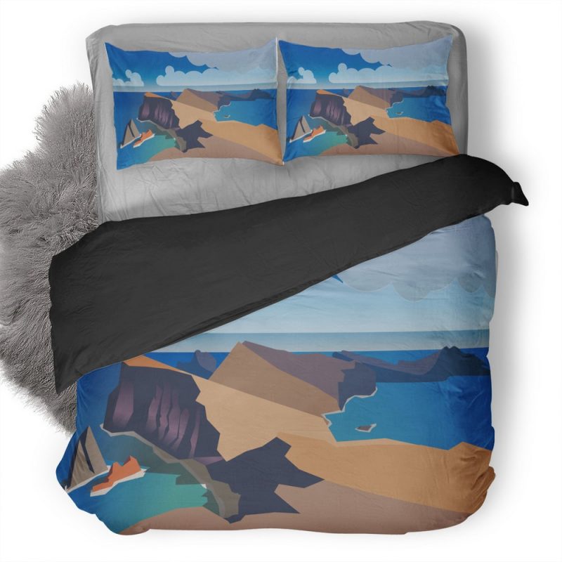 Sea Side Island Minimal Lx Duvet Cover and Pillowcase Set Bedding Set Sea Side Island Minimal Lx Duvet Cover and Pillowcase Set Bedding Set