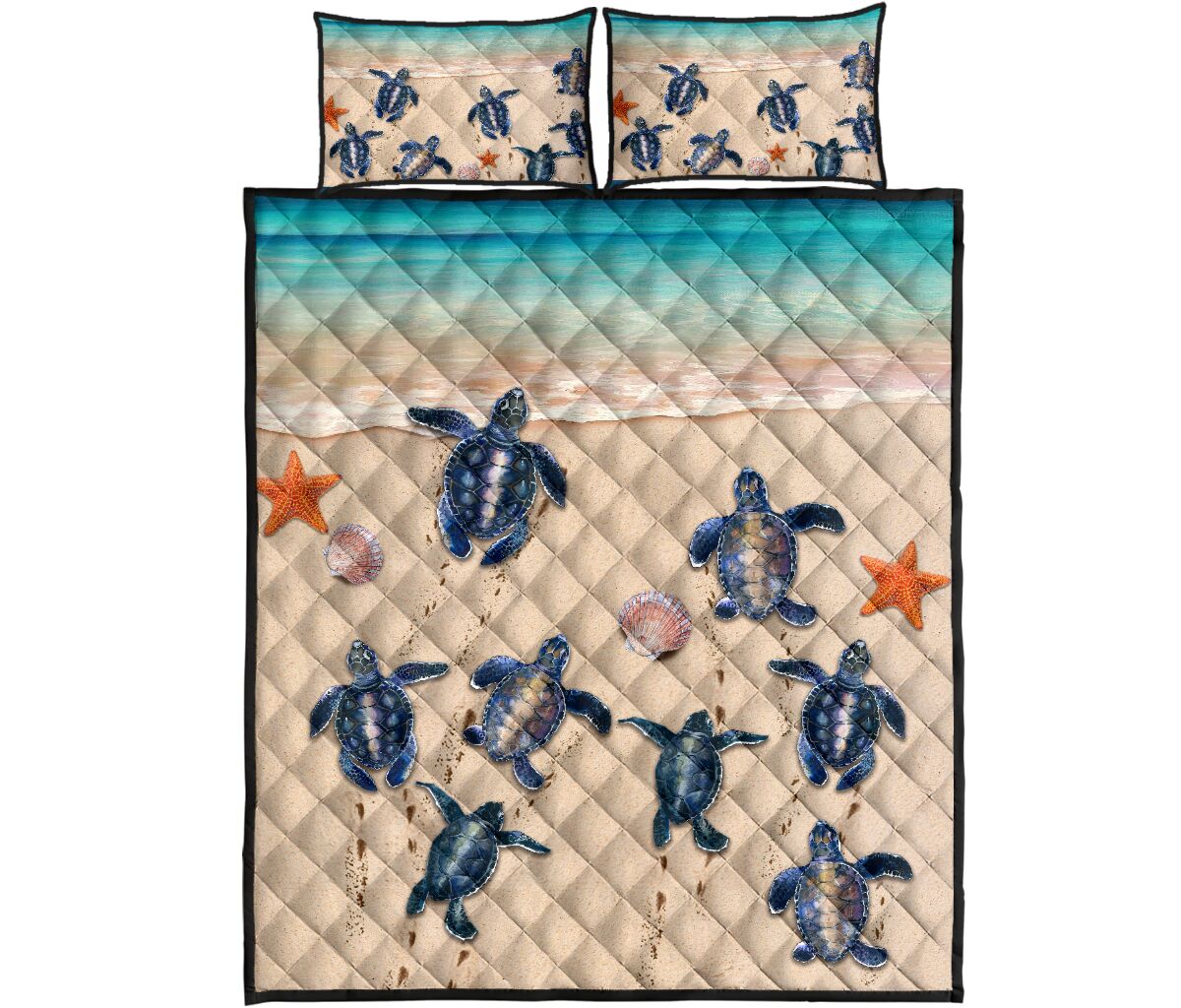 Sea Turtle On The Beach All Over Print Bedding Set Sea Turtle On The Beach All Over Print Bedding Set
