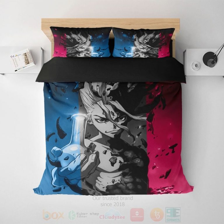 Senku-Ishigami-Premium-Color-Swap-Reversible-Embossed-Dr.-Stone-Bedding-Set-1
