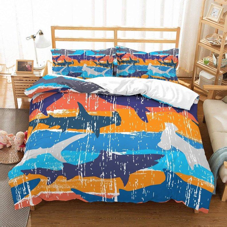 Shark 2 Duvet Cover and Pillowcase Set Bedding Set Shark 2 Duvet Cover and Pillowcase Set Bedding Set