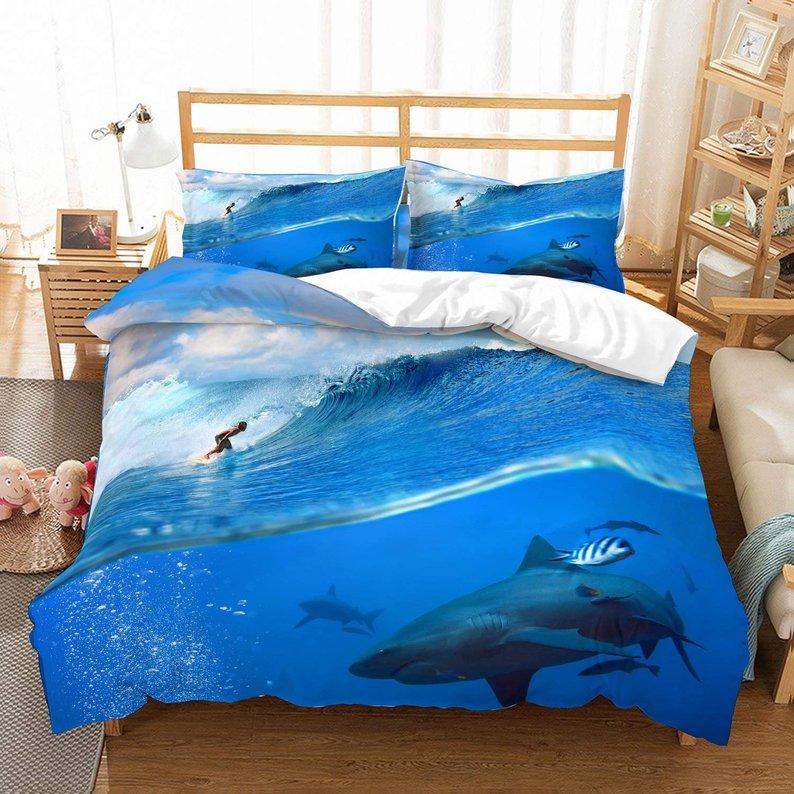 Shark 4 Duvet Cover and Pillowcase Set Bedding Set Shark 4 Duvet Cover and Pillowcase Set Bedding Set