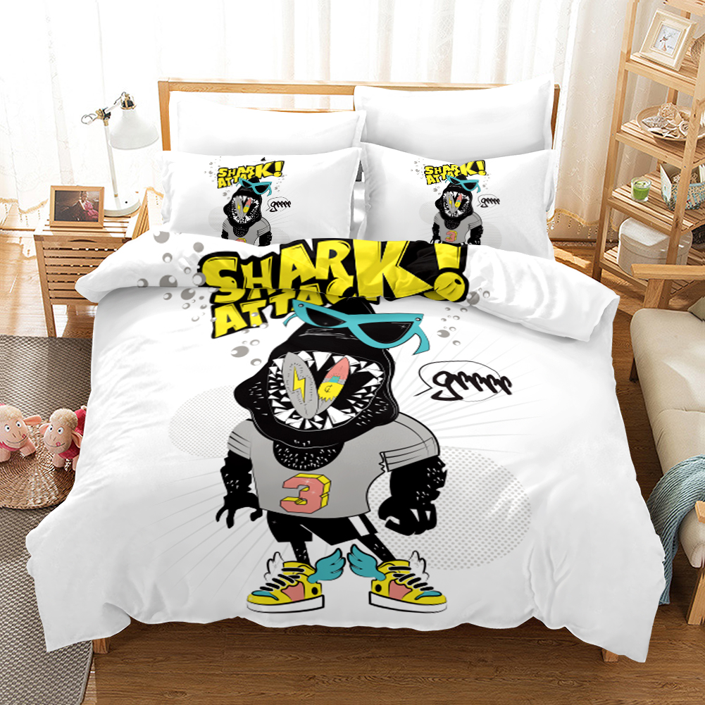 Shark Attack Duvet Cover and Pillowcase Set Bedding Set Shark Attack Duvet Cover and Pillowcase Set Bedding Set
