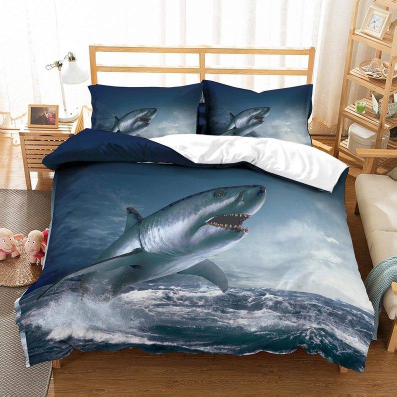 Shark Duvet Cover and Pillowcase Set Bedding Set 307 Shark Duvet Cover and Pillowcase Set Bedding Set 307