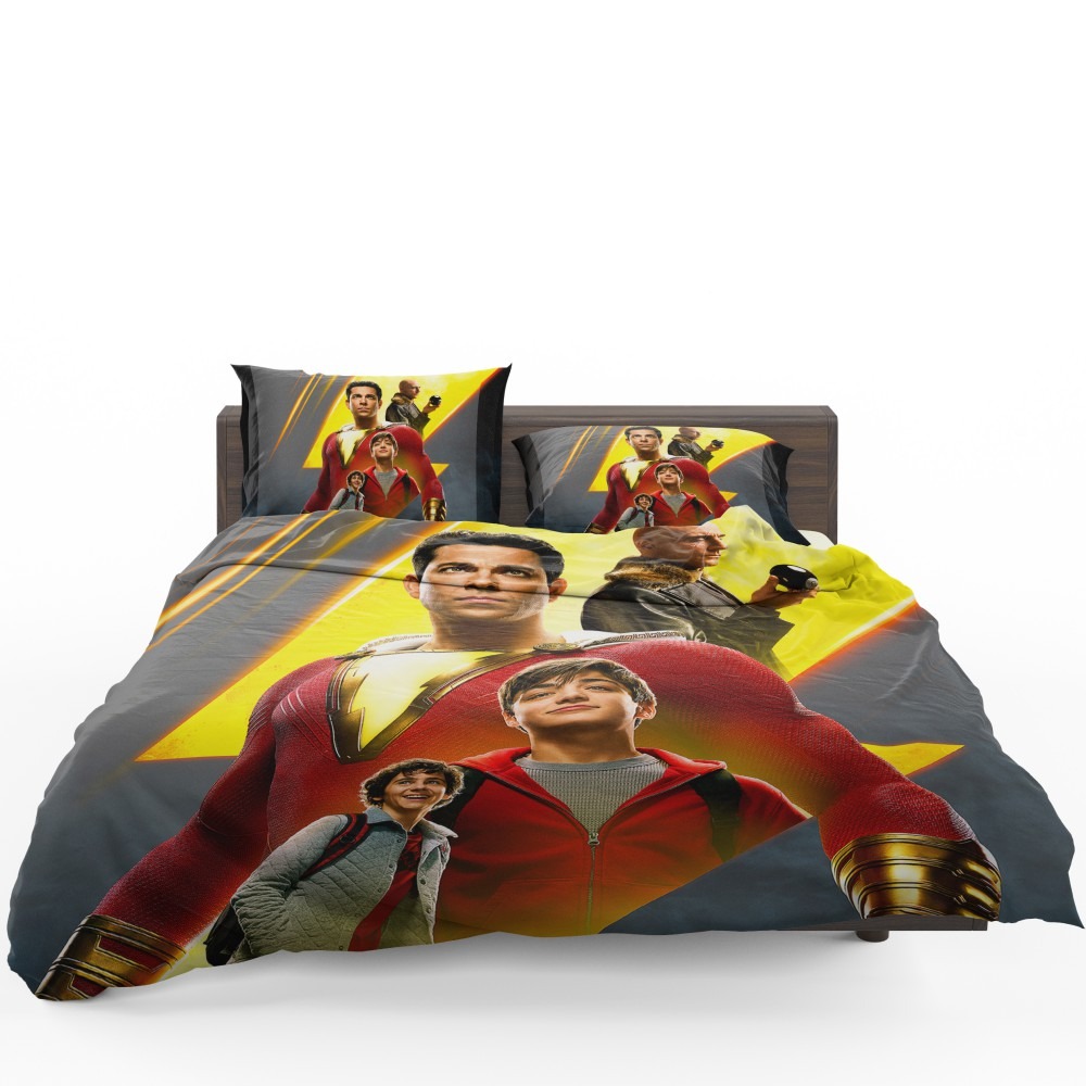 Shazam Movie DC Comics Zachary Levi Mark Strong Bedding Set Shazam Movie DC Comics Zachary Levi Mark Strong Bedding Set