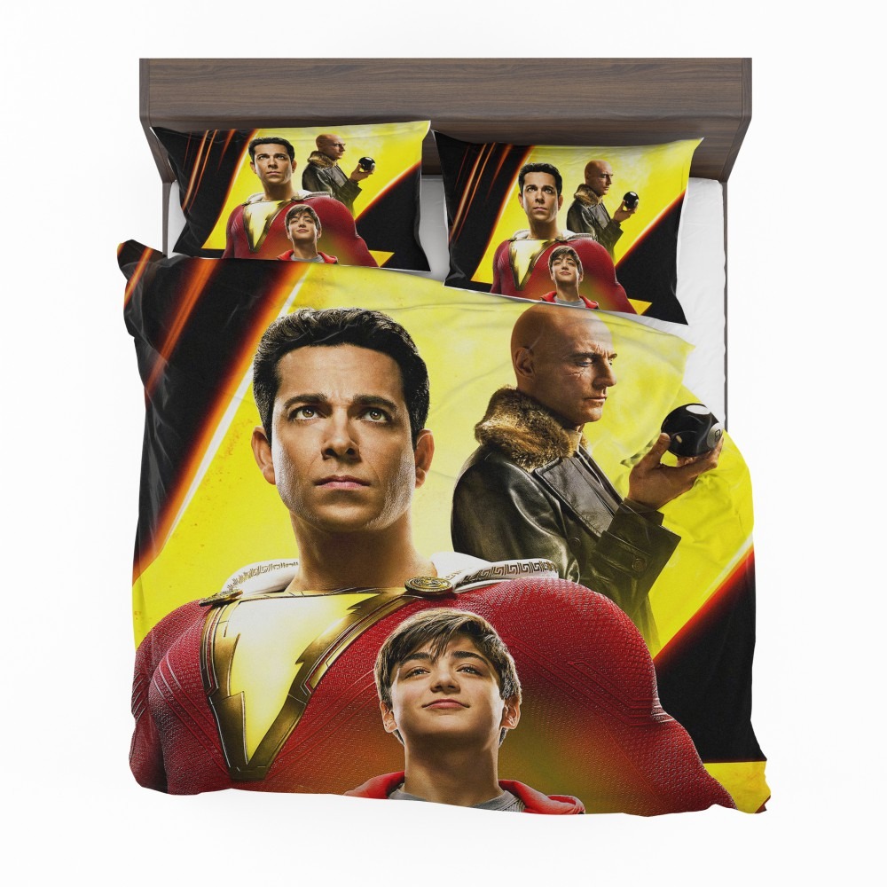 Shazam-Movie-Zachary-Levi-Mark-Strong-Asher-Angel-Bedding-Set-1