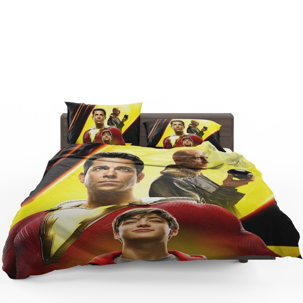 Shazam Movie Zachary Levi Mark Strong Asher Angel Bedding Set Shazam Movie Zachary Levi Mark Strong Asher Angel Bedding Set