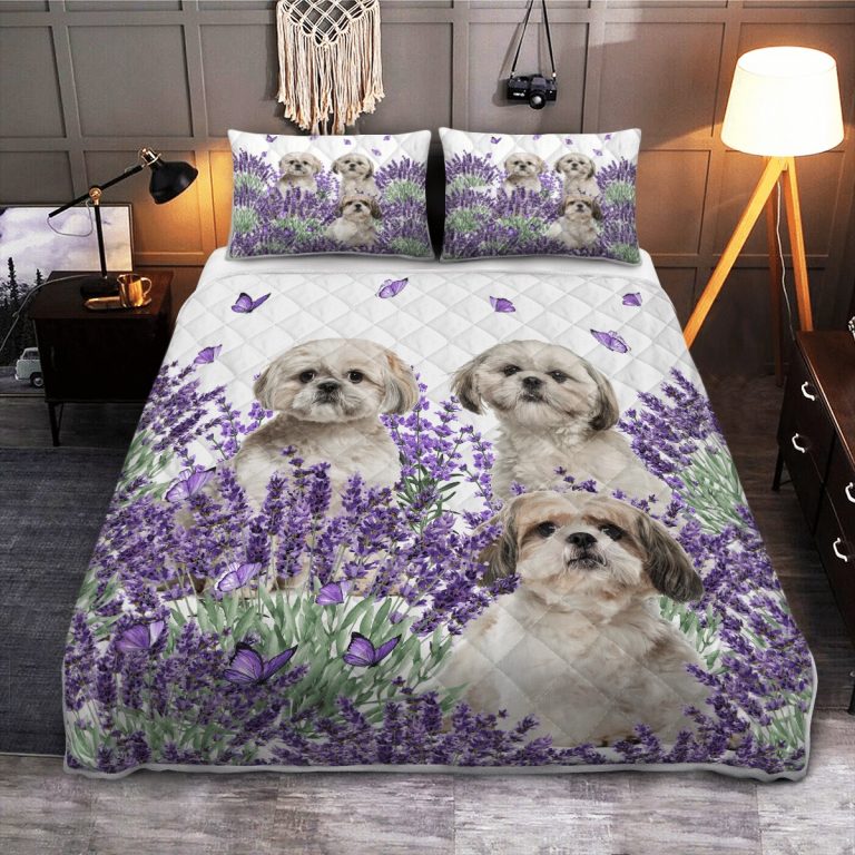 Shih-Tzu-Lavender-Quilt-Bedding-Set-1