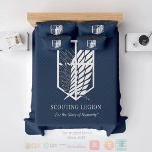 Shingeki No Kyojin For The Glory Of Humanity Embossed Attack On Titan Bedding Set