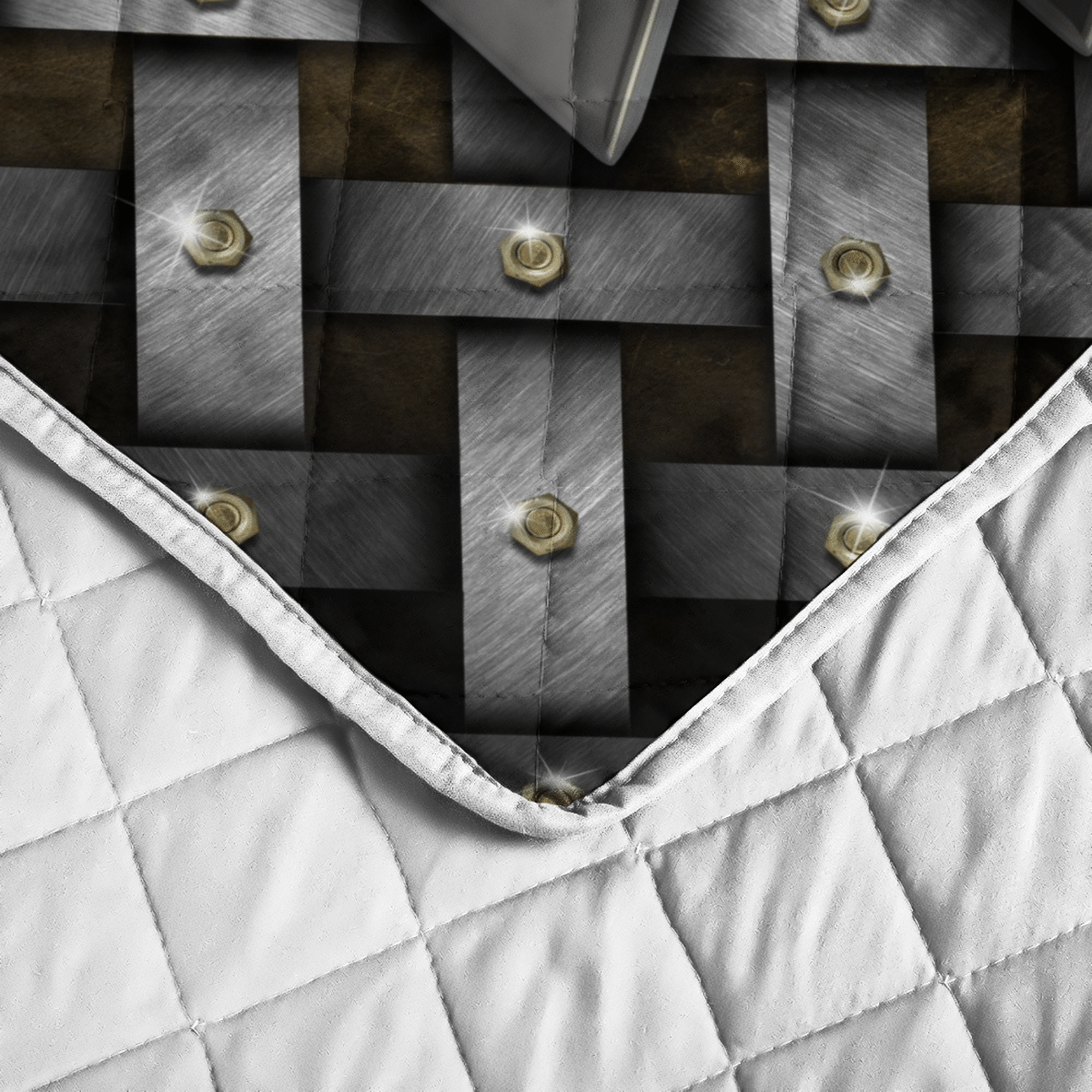 Silver Valknut Quilt Bedding Set Silver Valknut Quilt Bedding Set