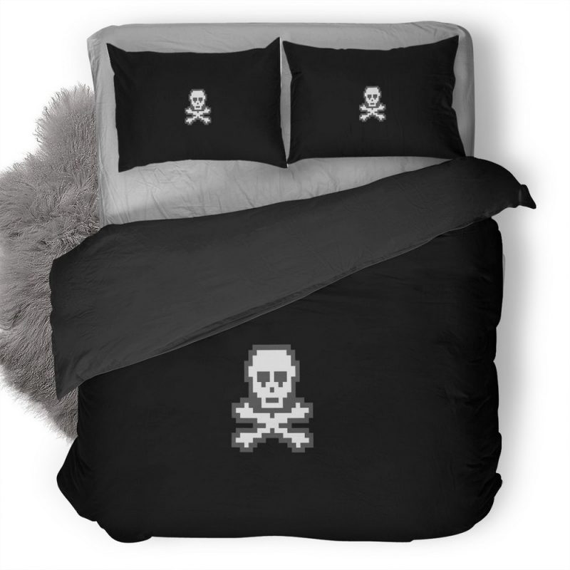 Skull And Bones Minimalism Zo Duvet Cover and Pillowcase Set Bedding Set Skull And Bones Minimalism Zo Duvet Cover and Pillowcase Set Bedding Set
