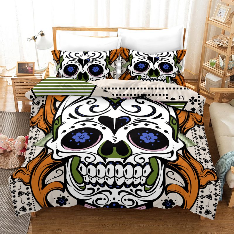 Skull Color Duvet Cover and Pillowcase Set Bedding Set Skull Color Duvet Cover and Pillowcase Set Bedding Set
