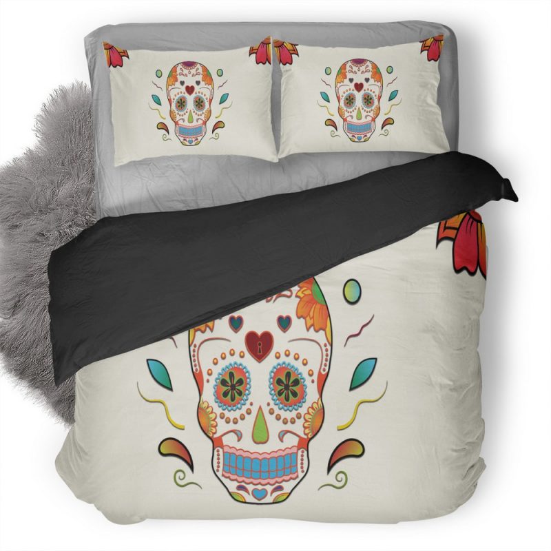 Skull Colorful Flowers Zp Duvet Cover and Pillowcase Set Bedding Set Skull Colorful Flowers Zp Duvet Cover and Pillowcase Set Bedding Set