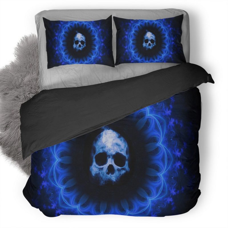 Skull Dark Blue Gothic Fantasy Uj Duvet Cover and Pillowcase Set Bedding Set Skull Dark Blue Gothic Fantasy Uj Duvet Cover and Pillowcase Set Bedding Set