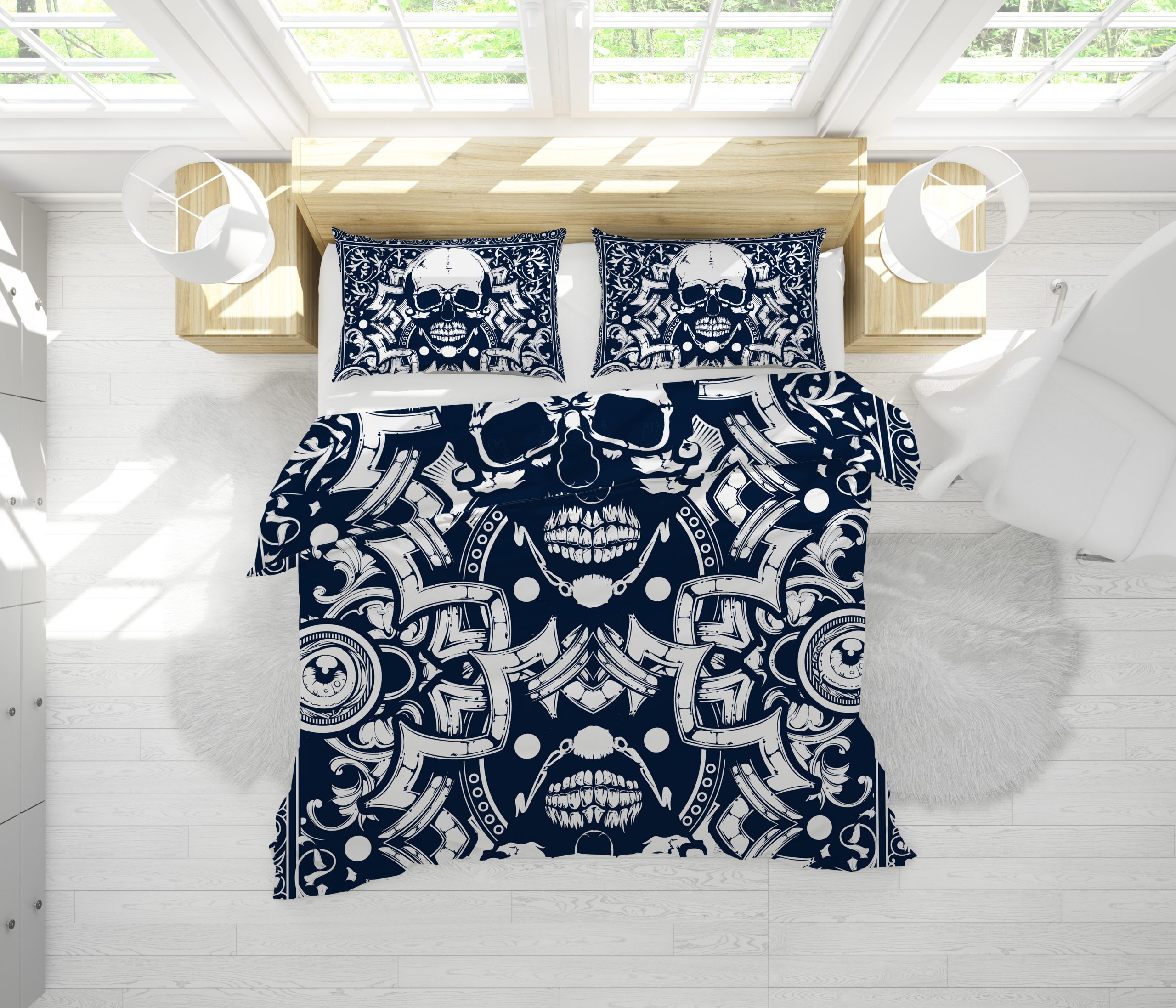 Skull Duvet Cover and Pillowcase Set Bedding Set 831 Skull Duvet Cover and Pillowcase Set Bedding Set 831