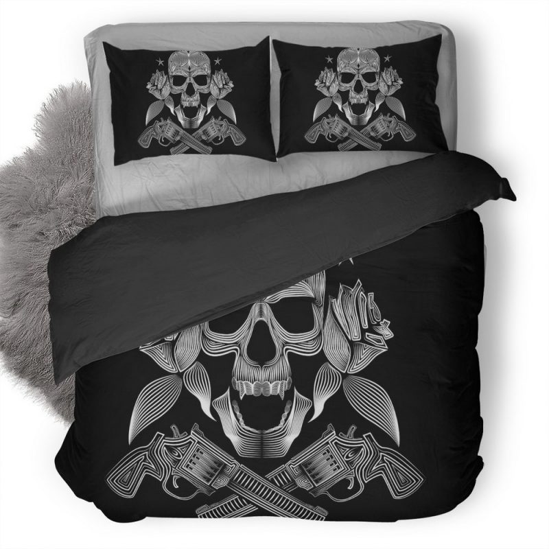 Skull Gun N Roses Rk Duvet Cover and Pillowcase Set Bedding Set Skull Gun N Roses Rk Duvet Cover and Pillowcase Set Bedding Set