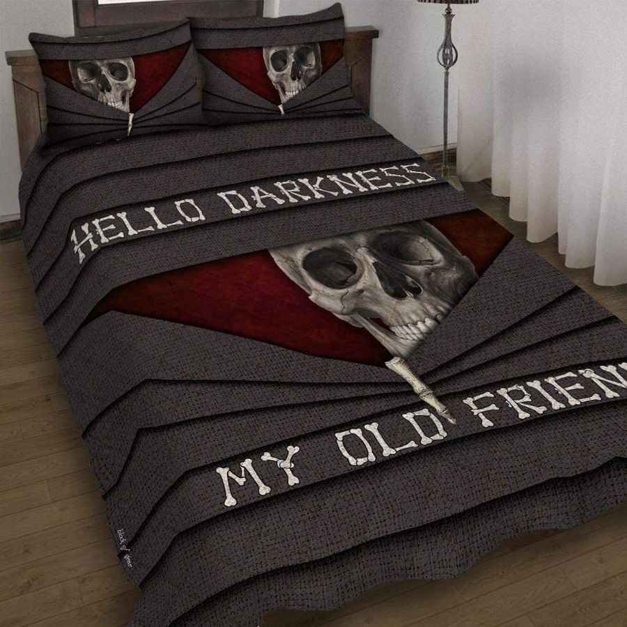 Skull-Hello-Darkness-My-Old-Friend-Bedding-Set-1