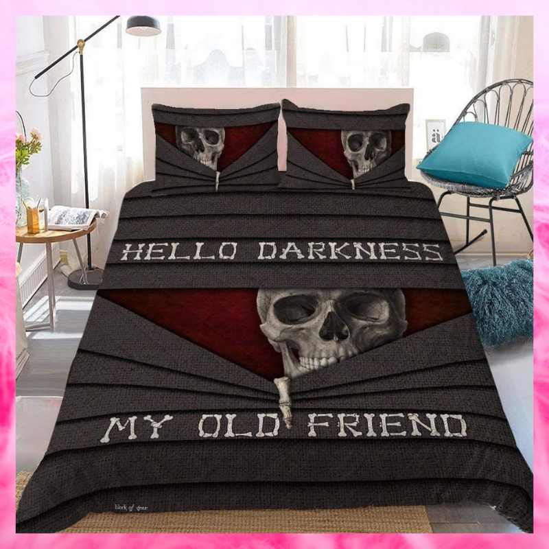 Skull-Hello-Darkness-My-Old-Friend-Bedding-Set-2