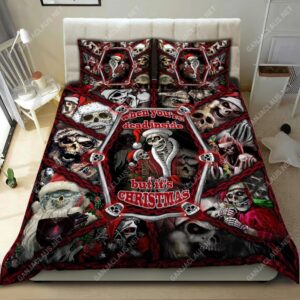 Skull When Youre Dead Inside But Its Christmas Full Printing Bedding Set