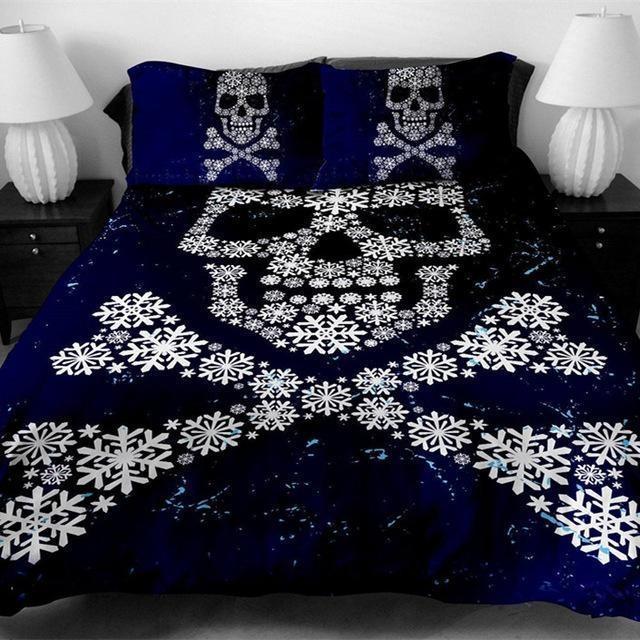Skull ding Blue Sugar Skull Crossbones Duvet Cover and Pillowcase Set Bedding Set Skull ding Blue Sugar Skull Crossbones Duvet Cover and Pillowcase Set Bedding Set